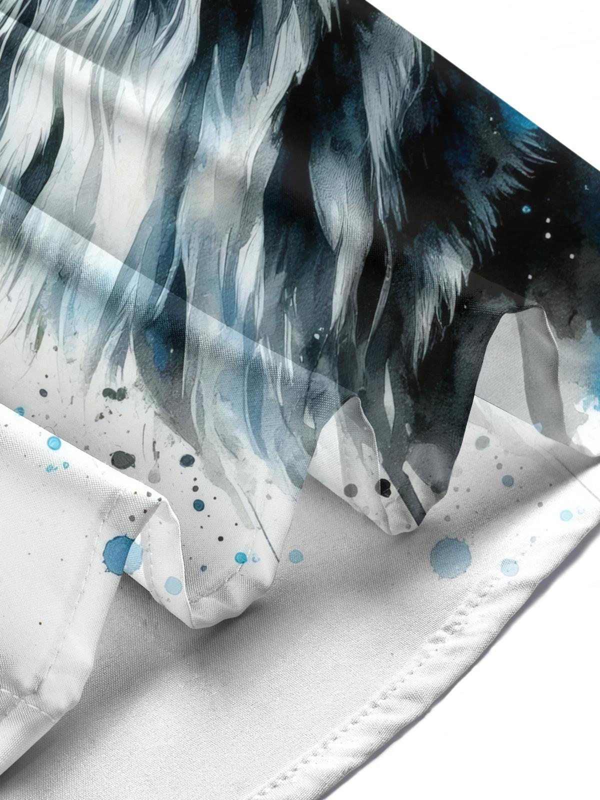 Cat Print Men's Pocket Short Sleeve Shirts