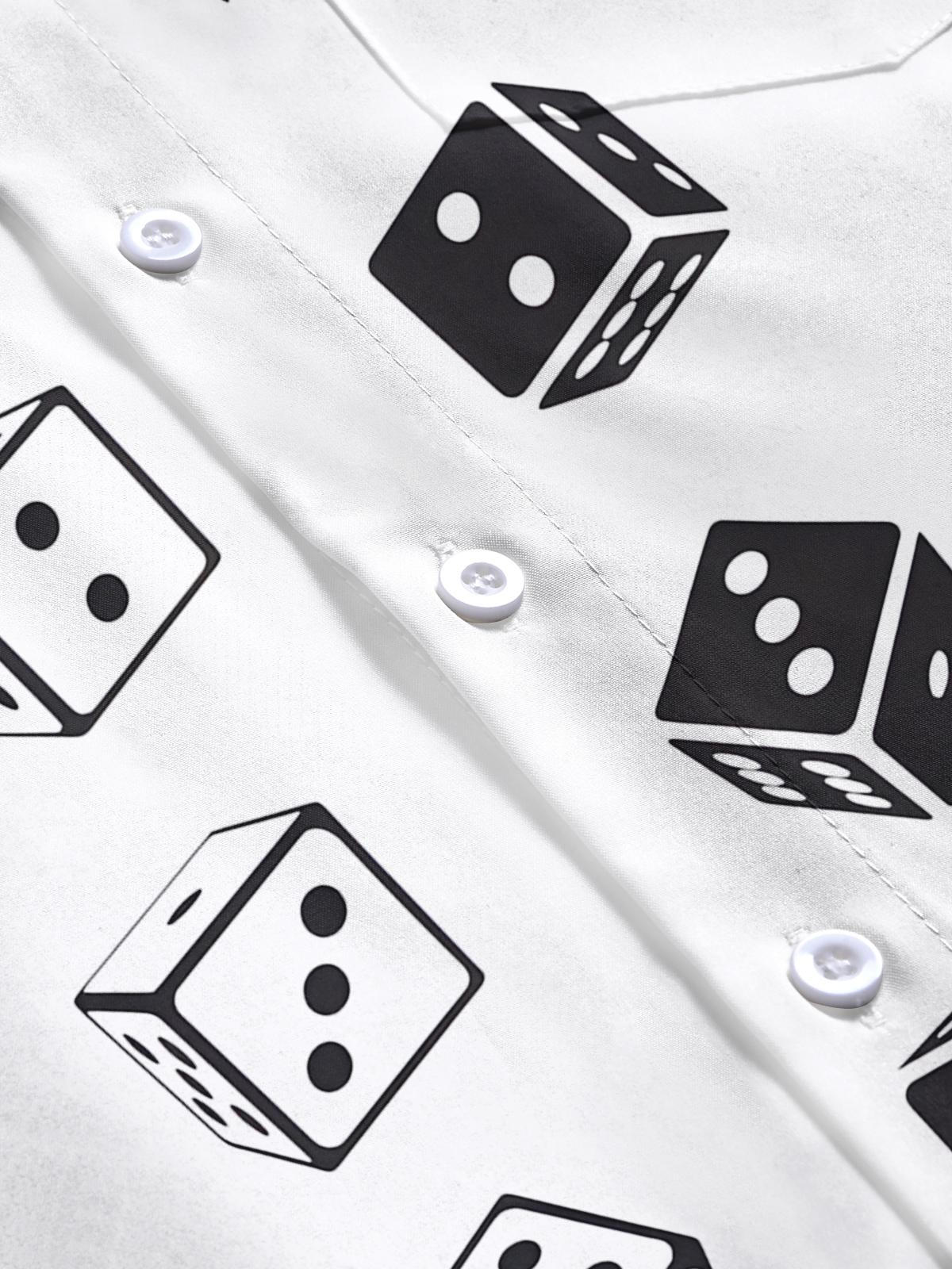 Dice Print Men's Pocket Short Sleeve Shirts