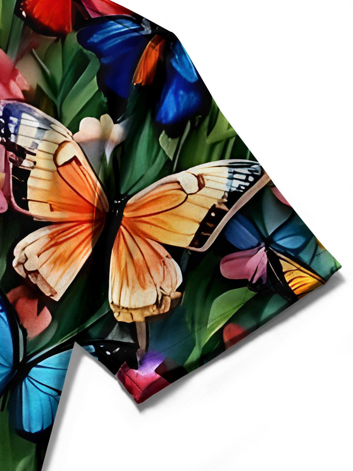 Butterfly Men's Pocket Short Sleeve Shirts