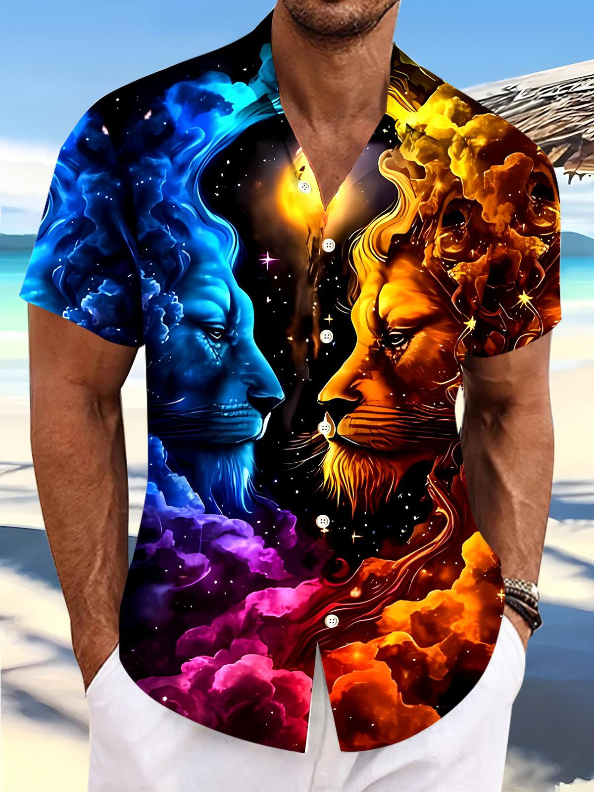 Lion Men's Pocket Short Sleeve Shirts