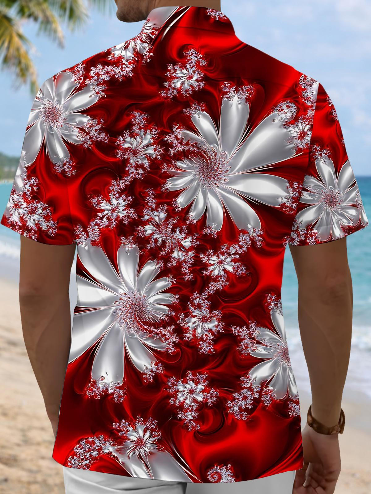 Abstract Print Men's Pocket Short Sleeve Shirts