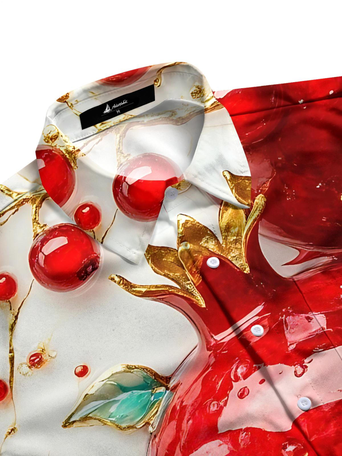 Pomegranate Art Print Men's Pocket Short Sleeve Shirts