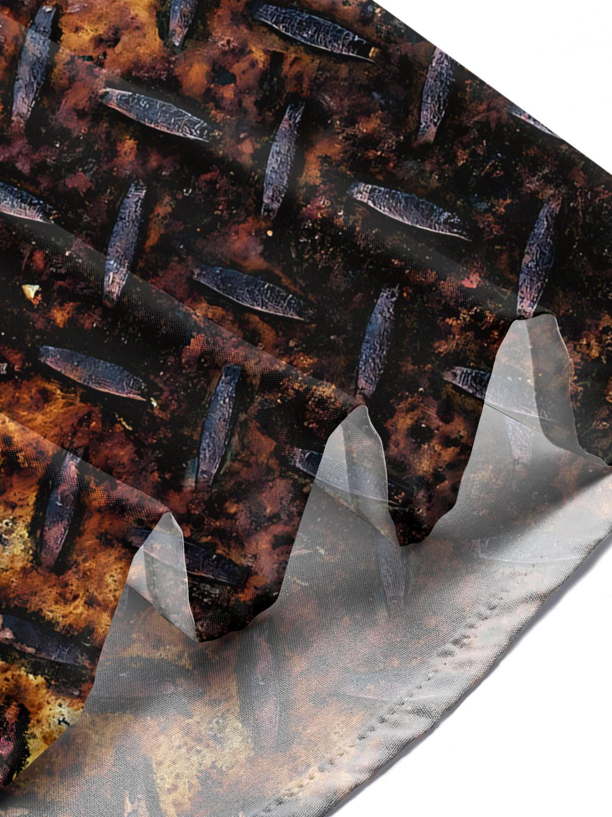 Vintage Rust Print Men's Pocket Long Sleeve Shirts