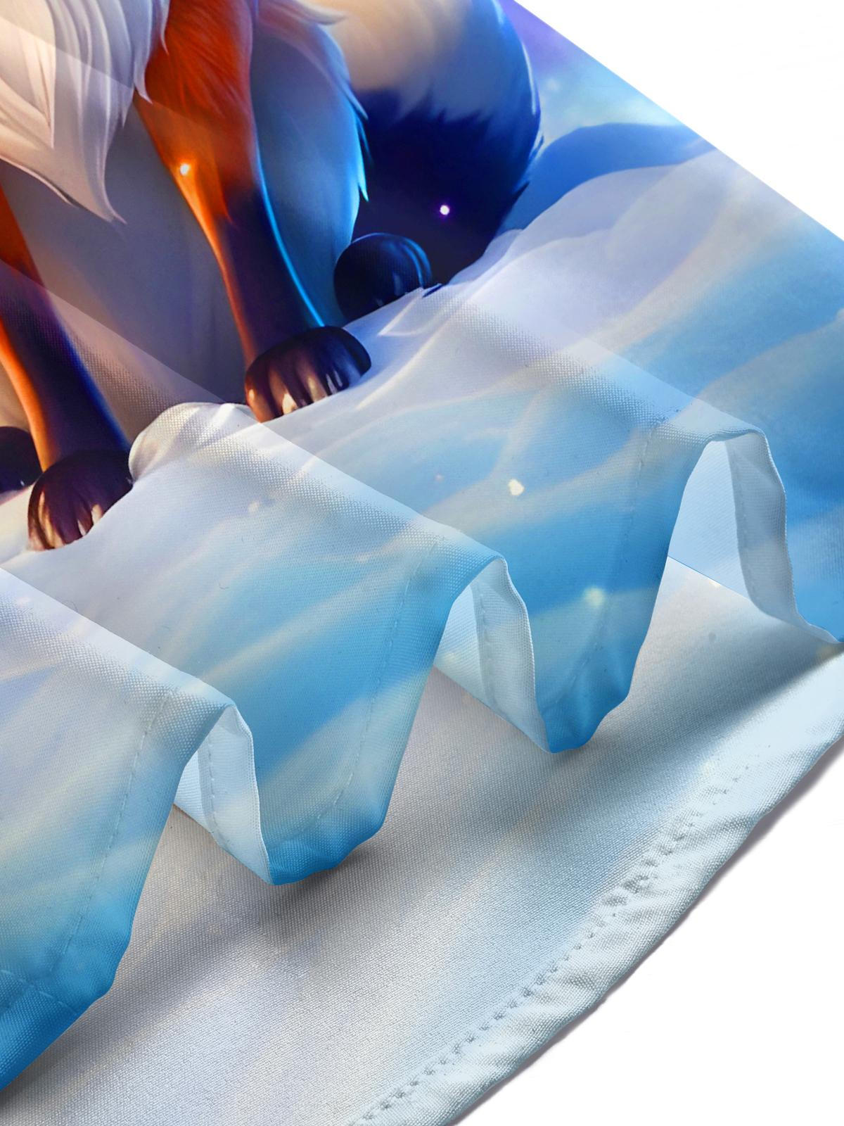 Funny Snow Fox Christmas Hat Lights Xmas Men's Pocket Short Sleeve Shirts