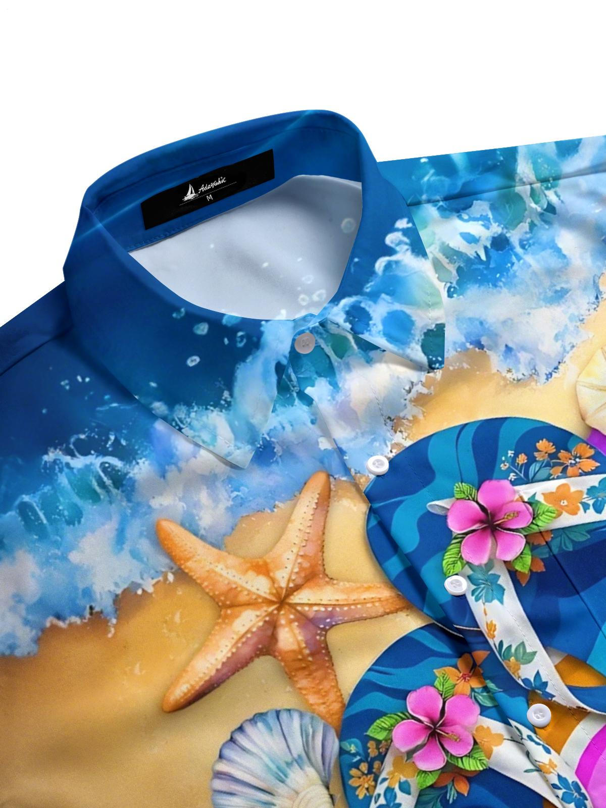 Hawaiian Print Men's Pocket Short Sleeve Shirts