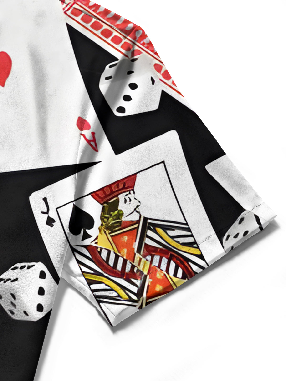 Poker Dice Print Men's Pocket Short Sleeve Shirts