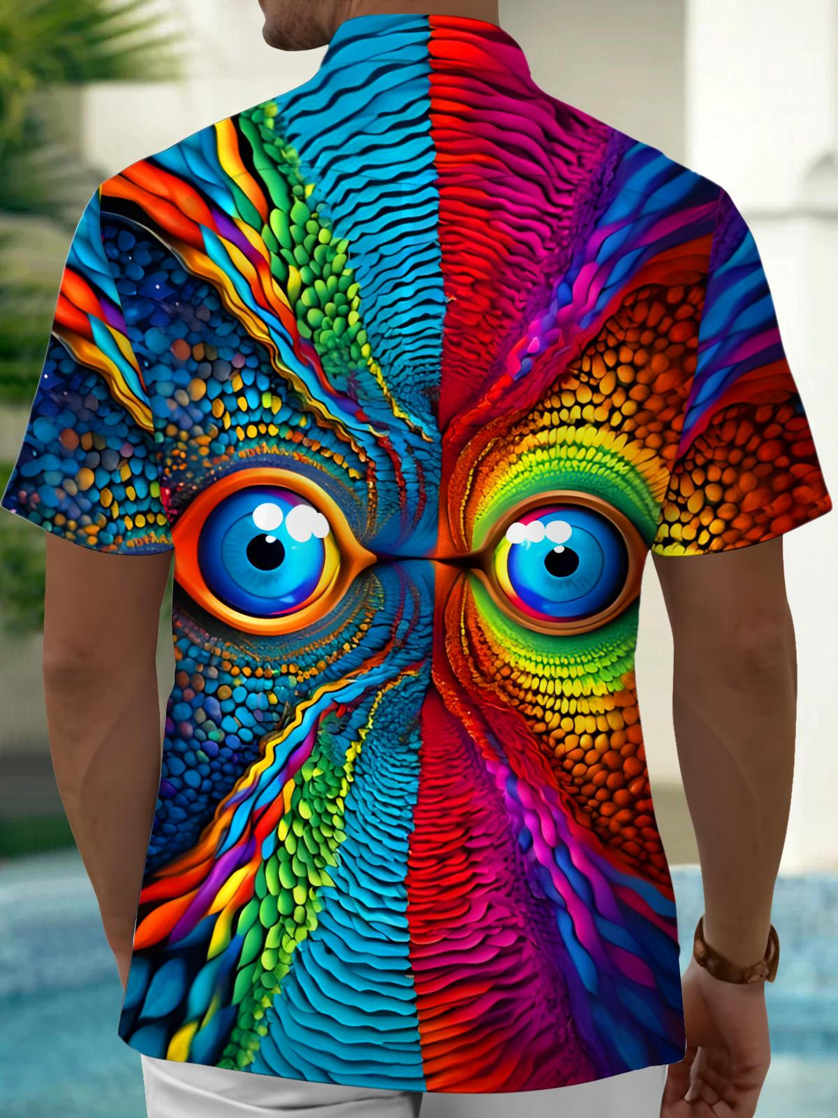 Eyes Men's Pocket Short Sleeve Shirts