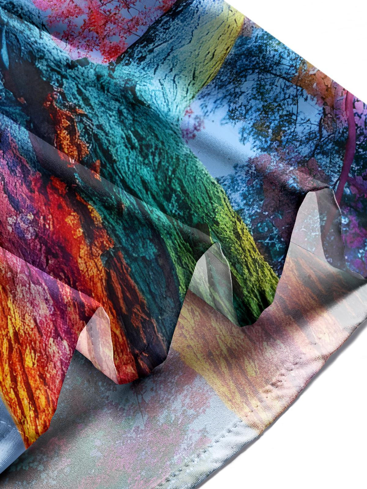 Tree Print Men's Pocket Short Sleeve Shirts