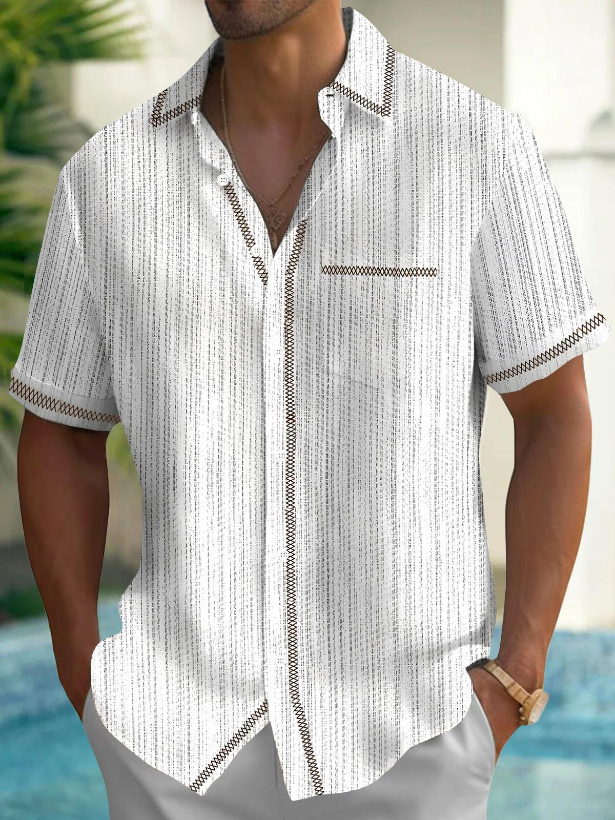 Geometry Men's Pocket Short Sleeve Shirts