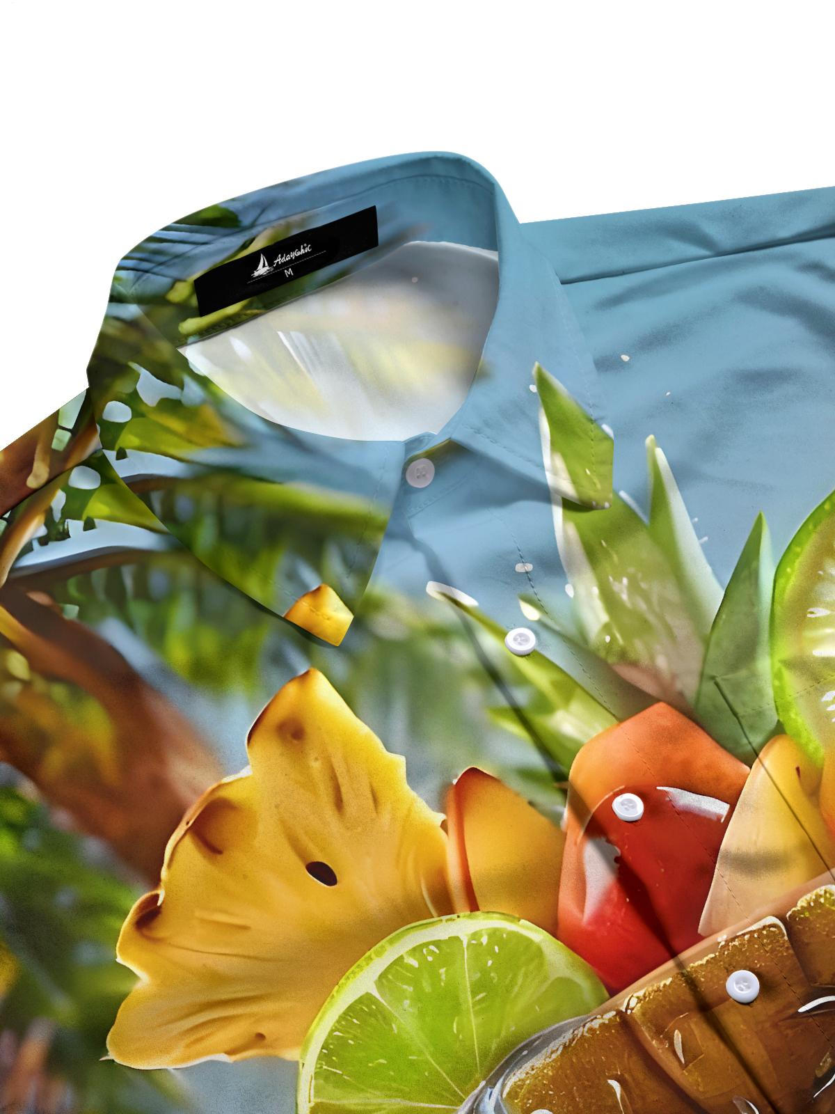 Hawaiian Fruit Men's Pocket Short Sleeve Shirts