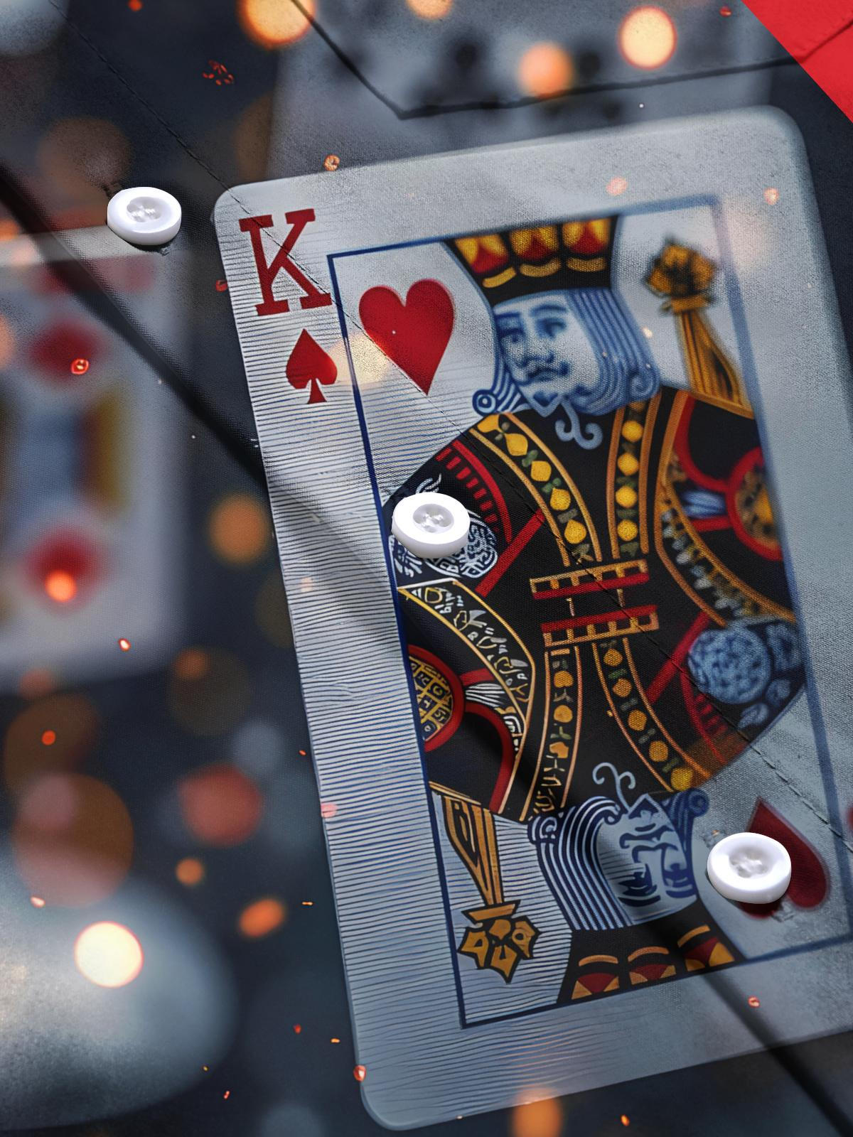 Poker Print Men's Pocket Short Sleeve Shirts