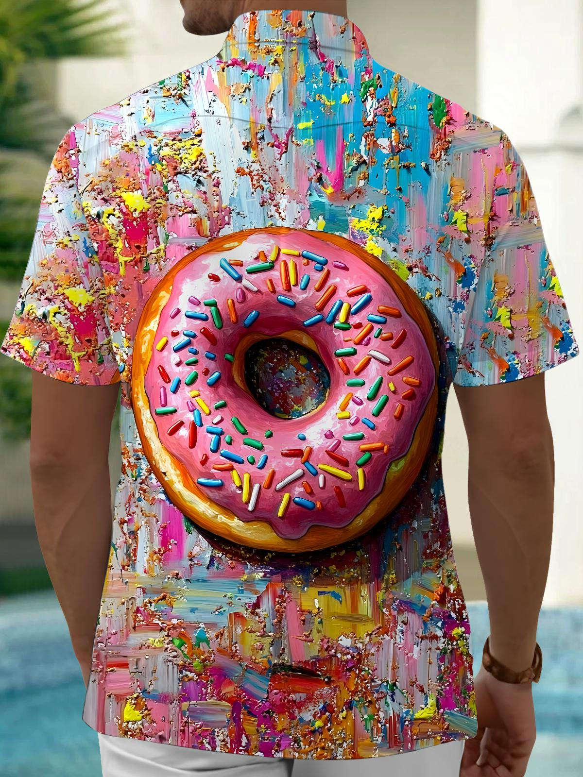 Donut Men's Pocket Short Sleeve Shirts