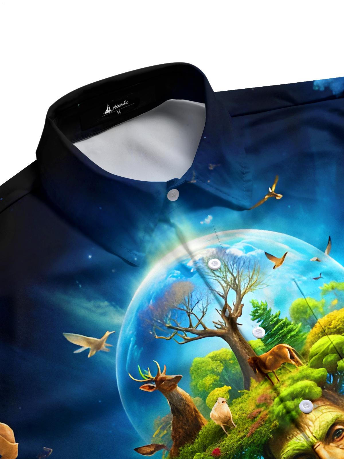 Mysteries Of Dadaism Natural Ecological Elderly Men's Pocket Short Sleeve Shirts