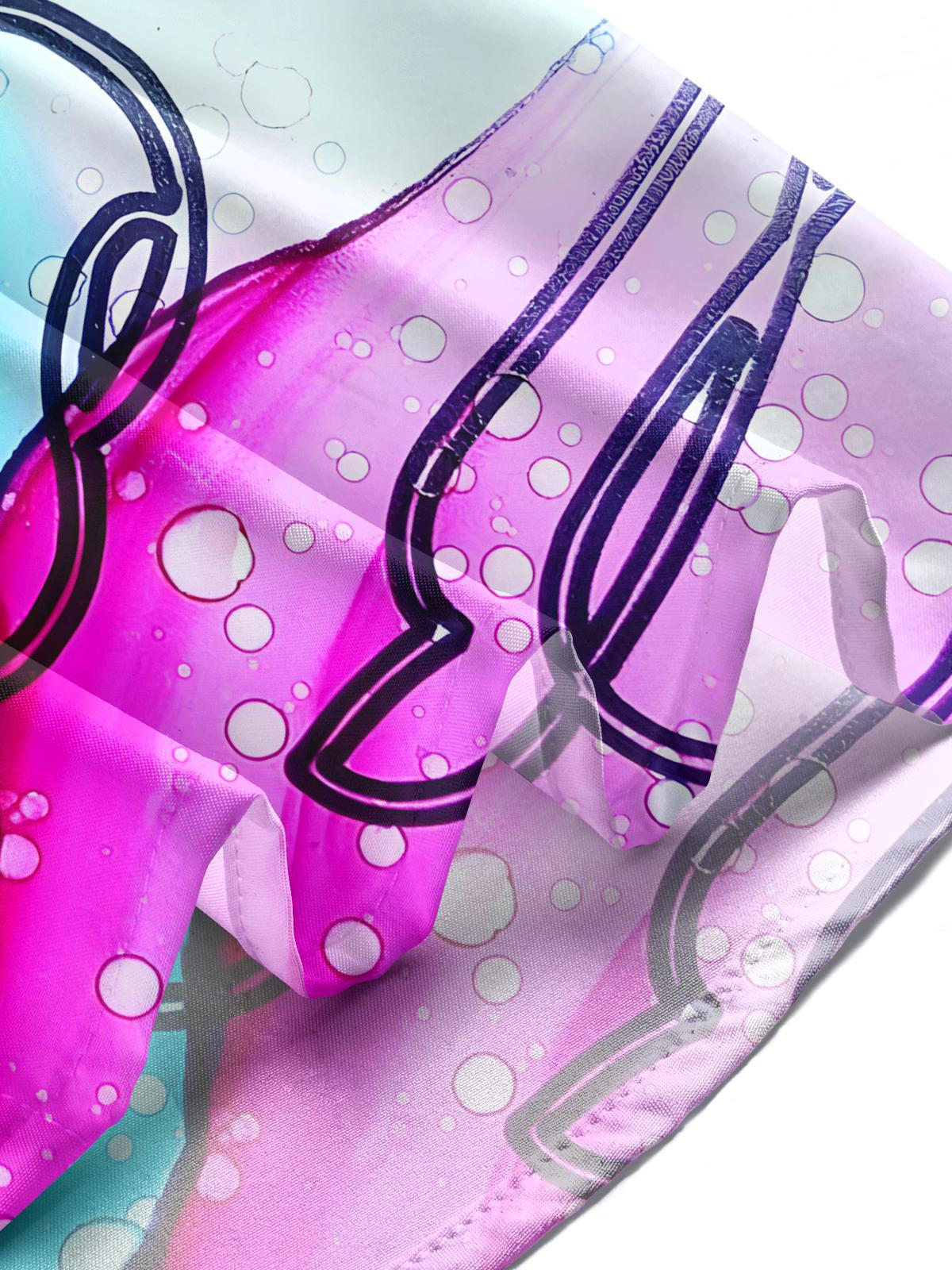 Abstract Art Print Men's Pocket Short Sleeve Shirts