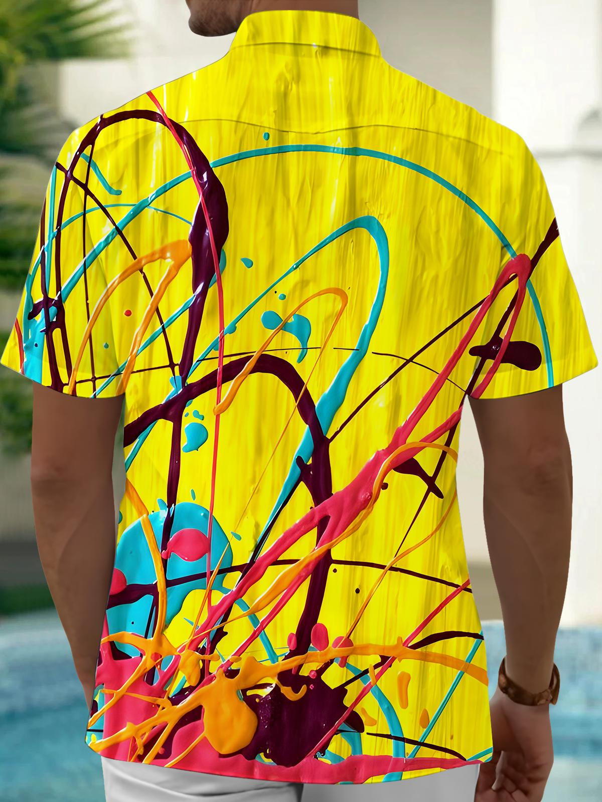 Tie Dye Men's Pocket Short Sleeve Shirts