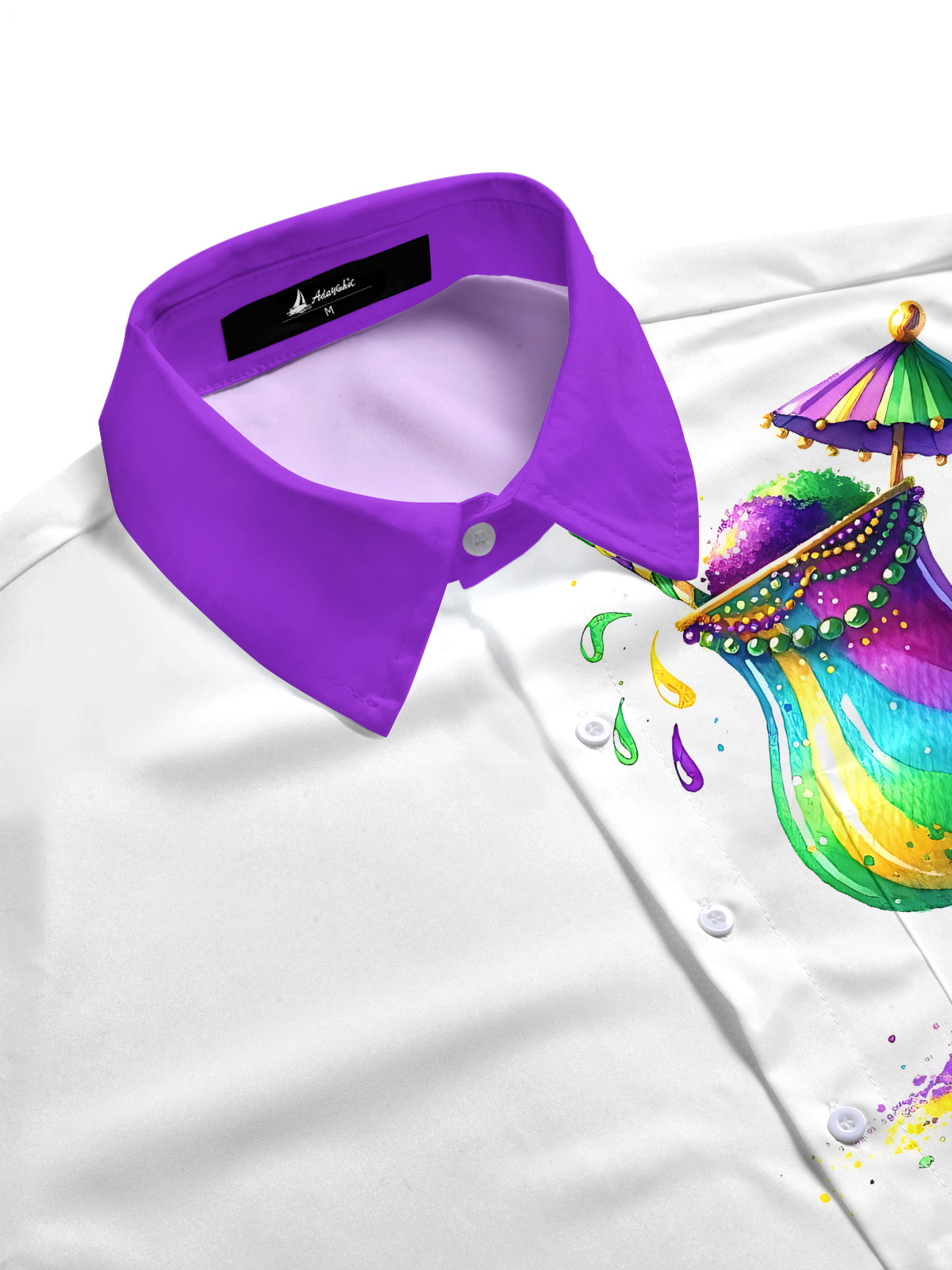 Mardi Gras Print Men's Pocket Short Sleeve Shirts