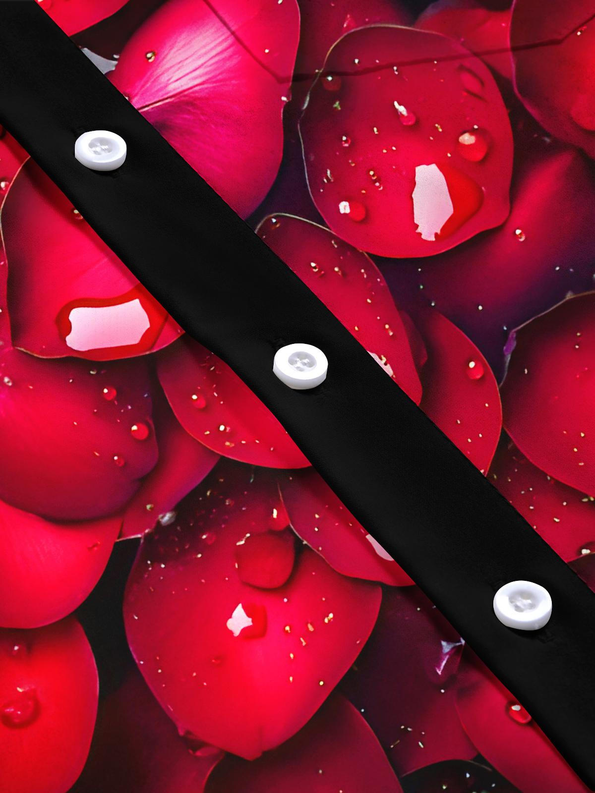 Dewdrop Rose Petals Men's Pocket Short Sleeve Shirts