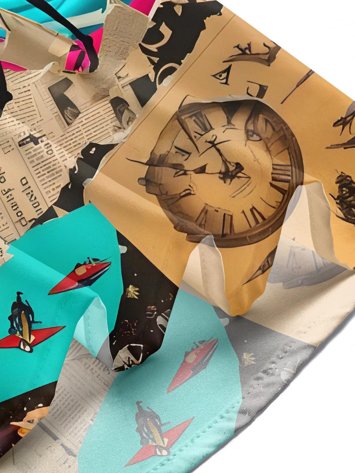 Fun Art Paper Airplane Swirl Men's Pocket Long Sleeve Shirts