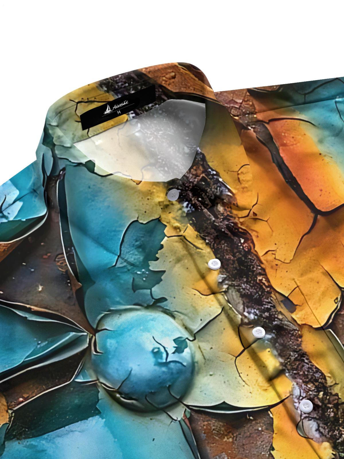 Vintage Rust Print Men's Pocket Long Sleeve Shirts