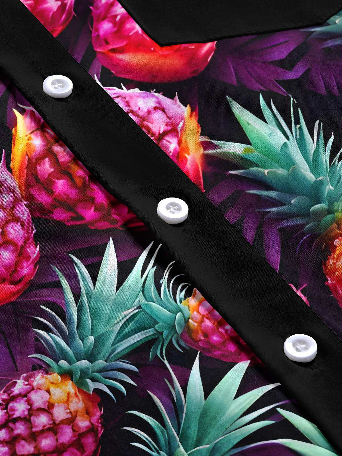 Pineapple Men's Pocket Short Sleeve Shirts