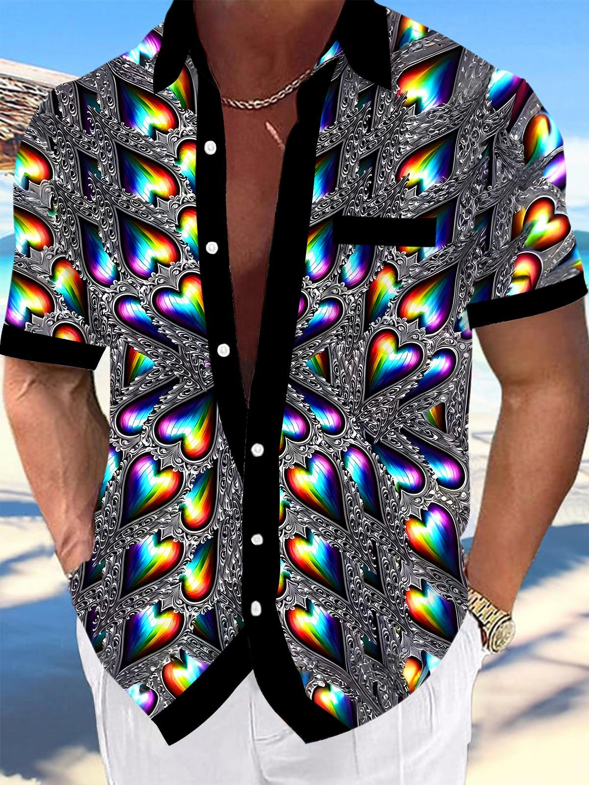 Tie Dye Abstract Men's Pocket Short Sleeve Shirts