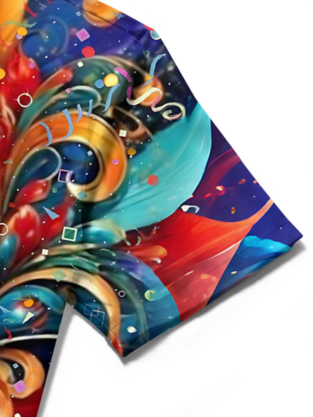 Carnival Mask Print Men's Pocket Short Sleeve Shirts