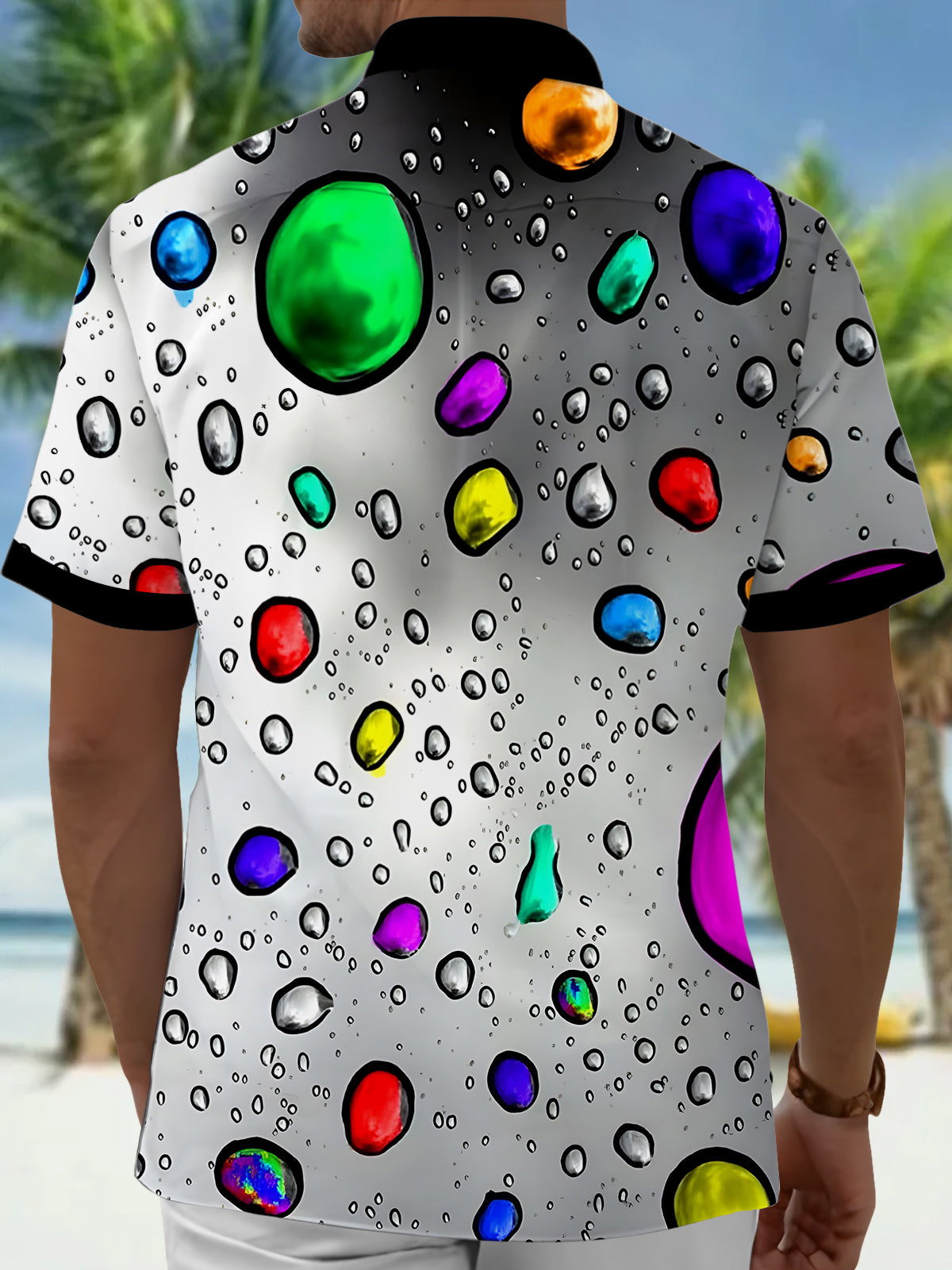 Water Drop Men's Pocket Short Sleeve Shirts