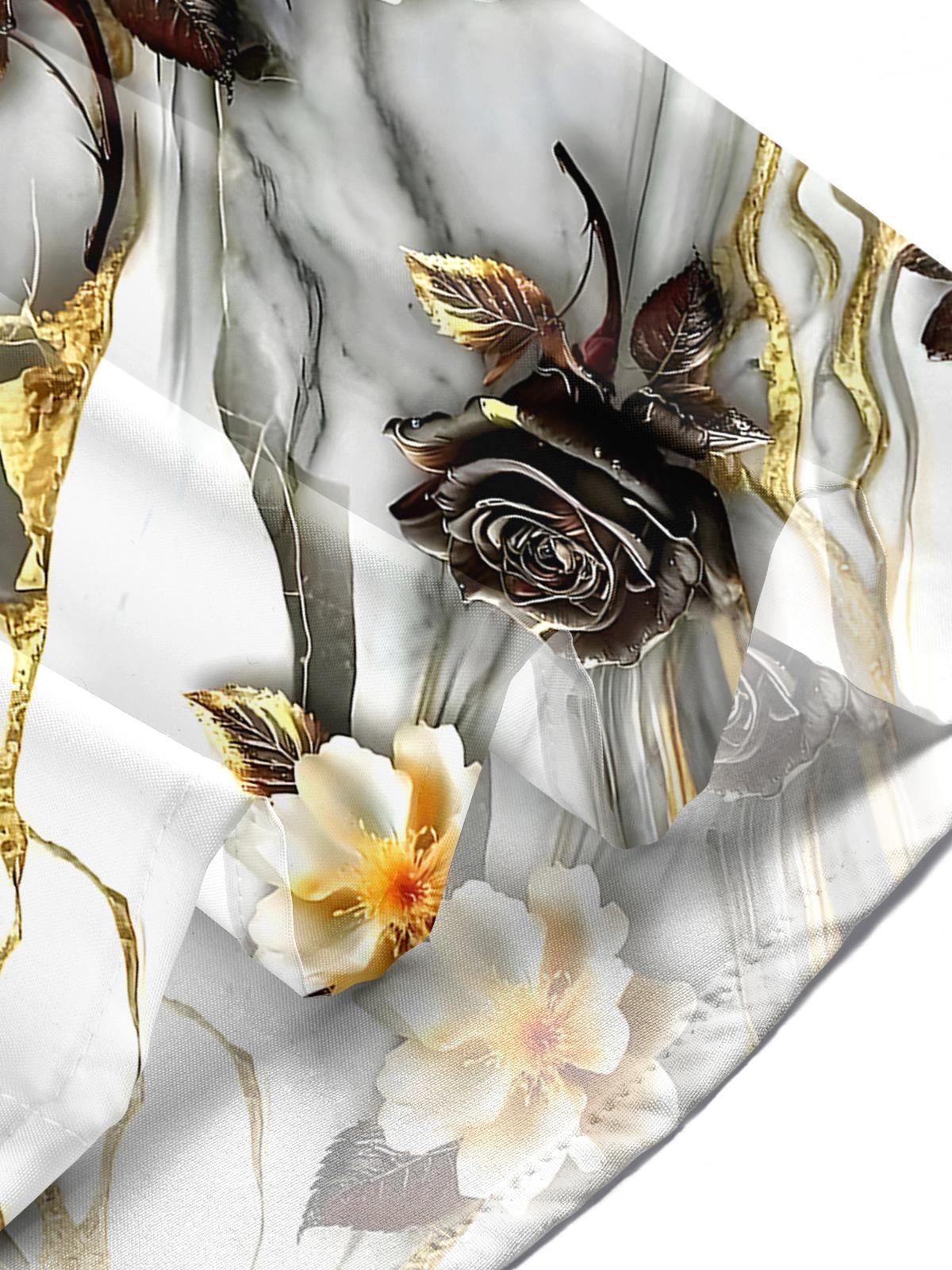 Floral Men's Pocket Short Sleeve Shirts