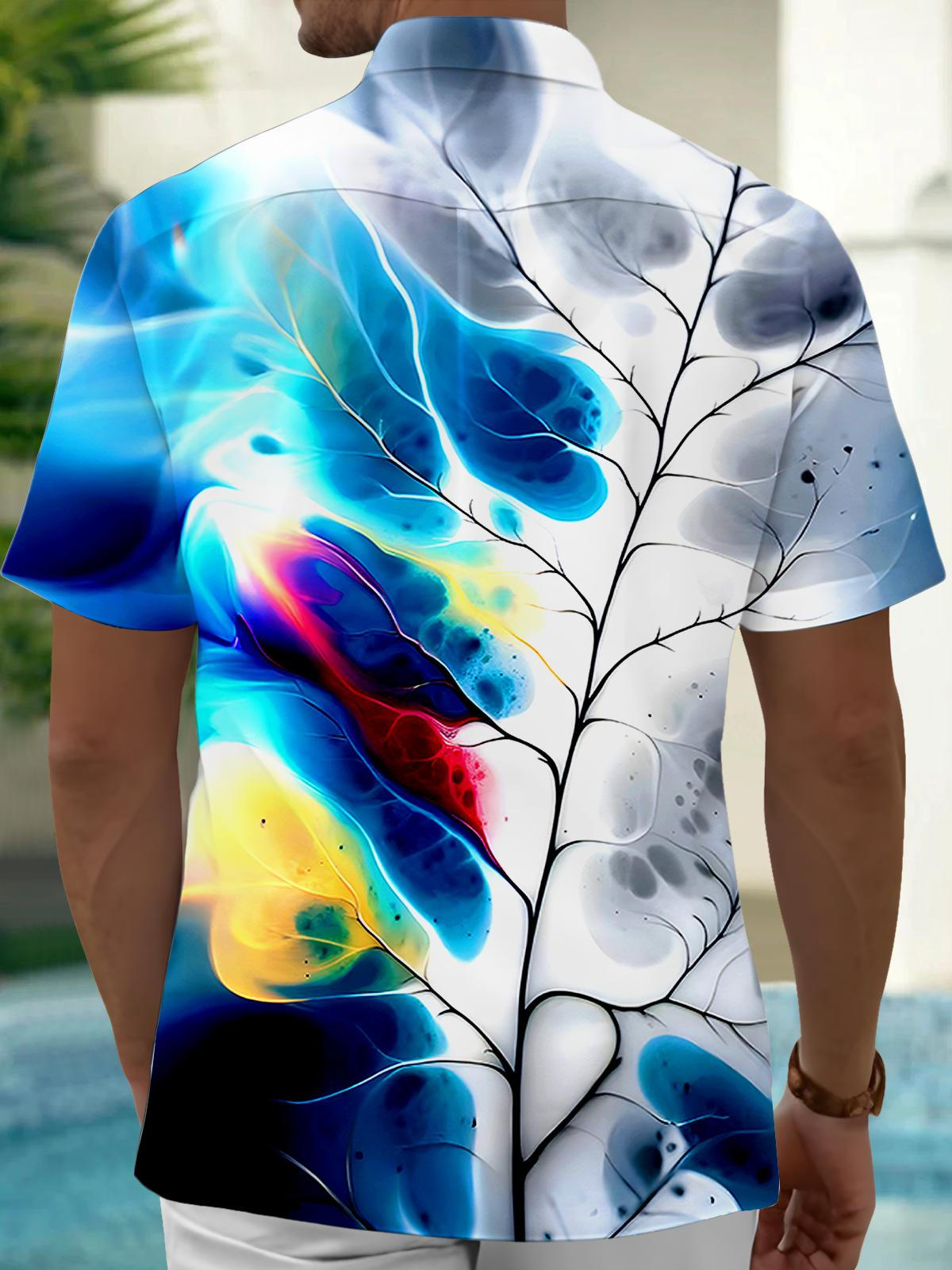 Abstract Men's Pocket Short Sleeve Shirts