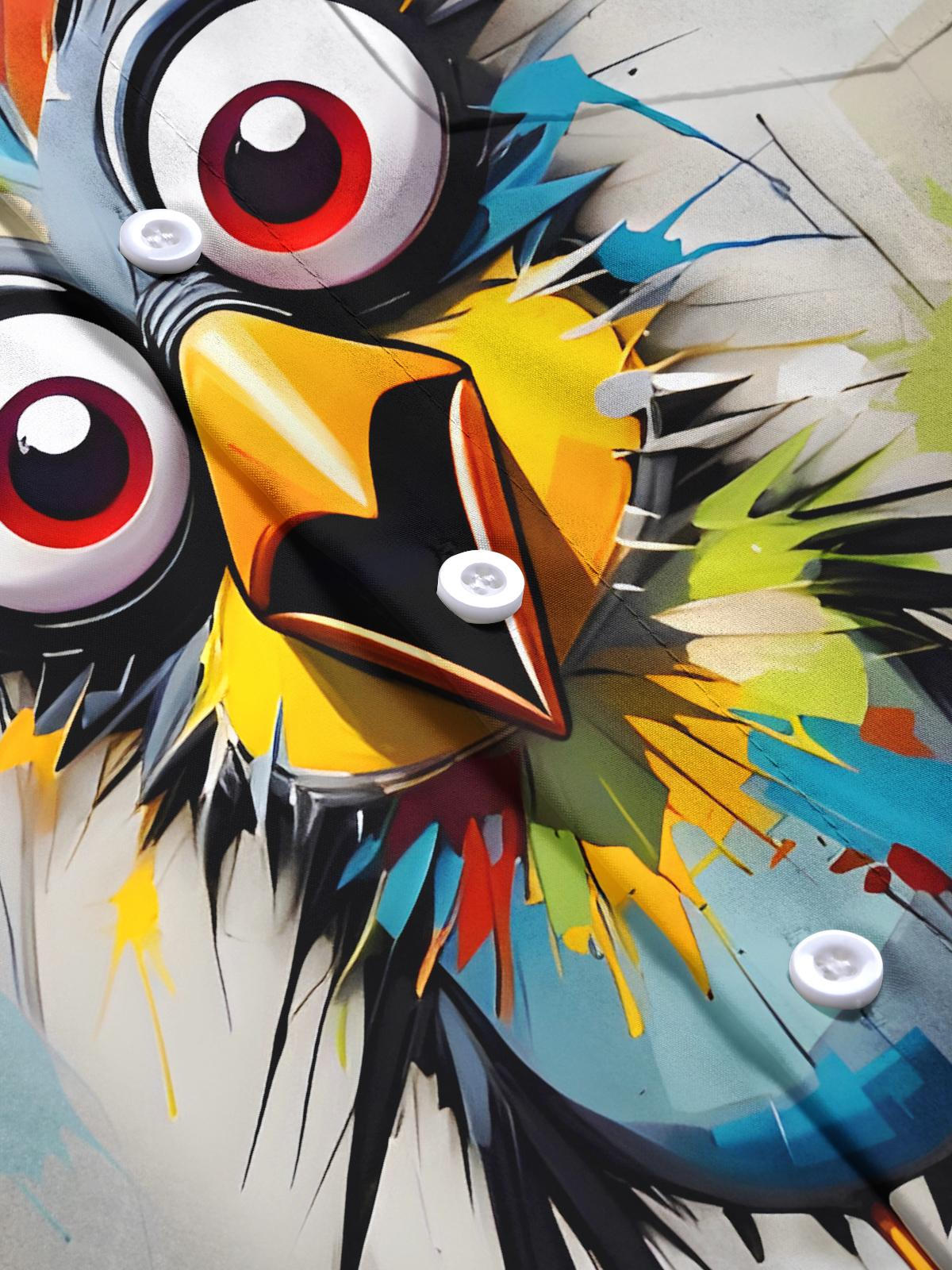 Funny Bird Men's Pocket Short Sleeve Shirts