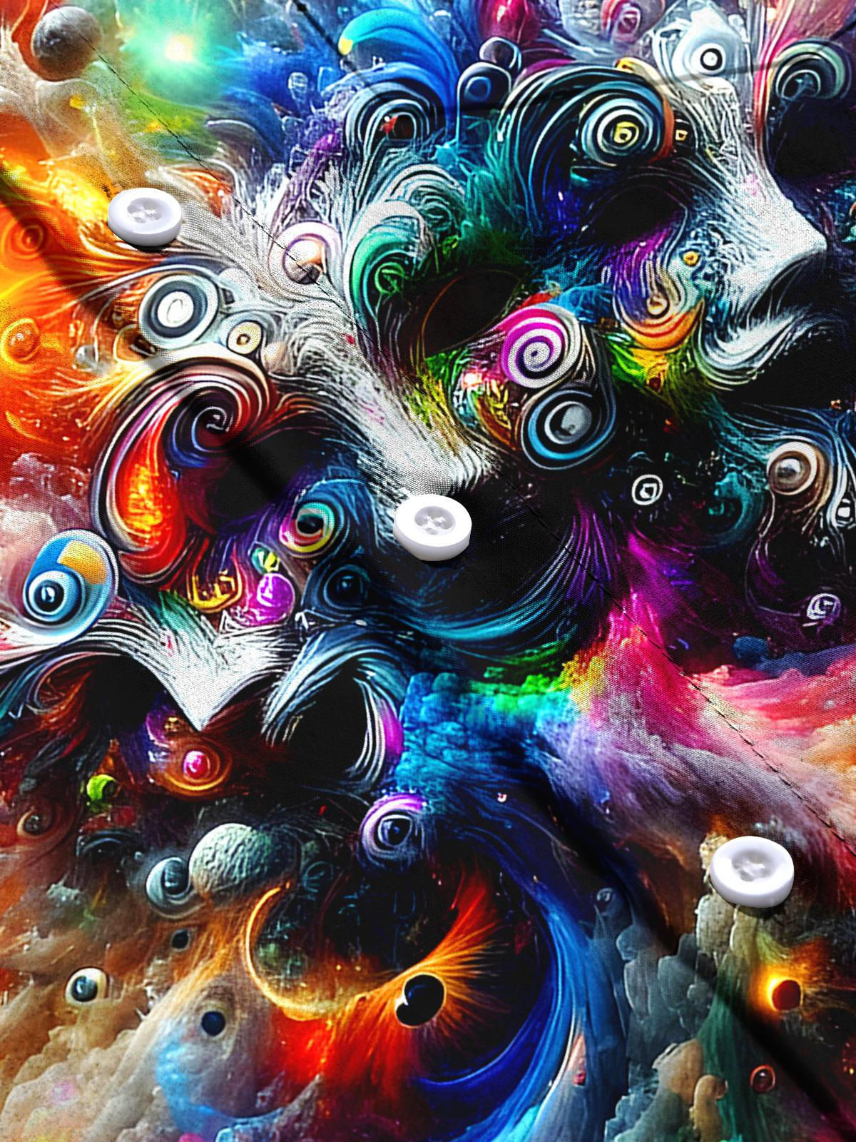 Universe Face Men's Pocket Short Sleeve Shirts