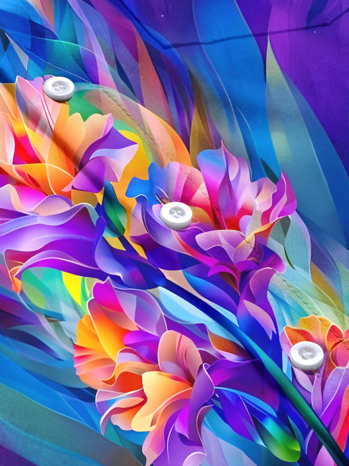 Floral Men's Pocket Short Sleeve Shirts