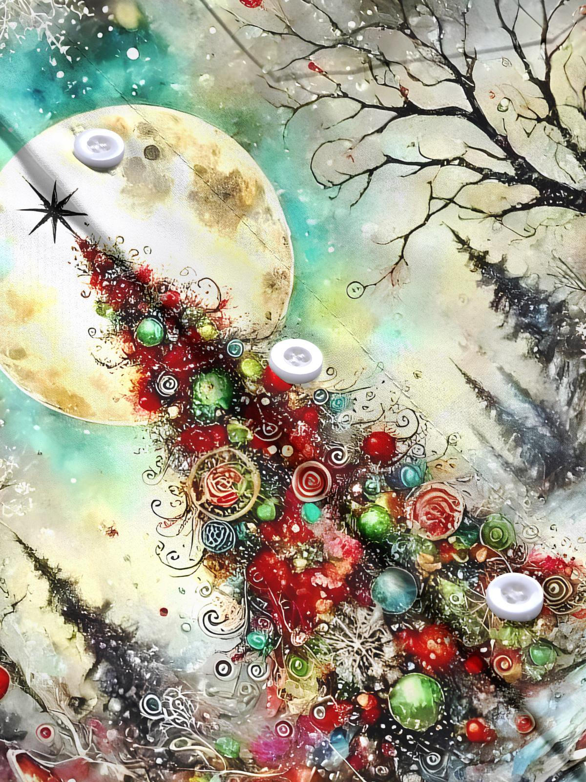 Christmas Tree Men's Pocket Long Sleeve Shirts