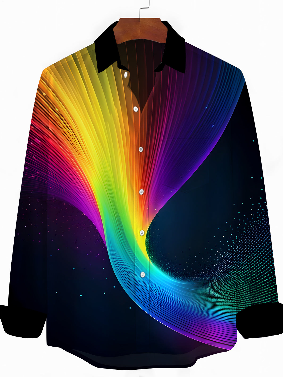 Tie Dye Men's Pocket Long Sleeve Shirts