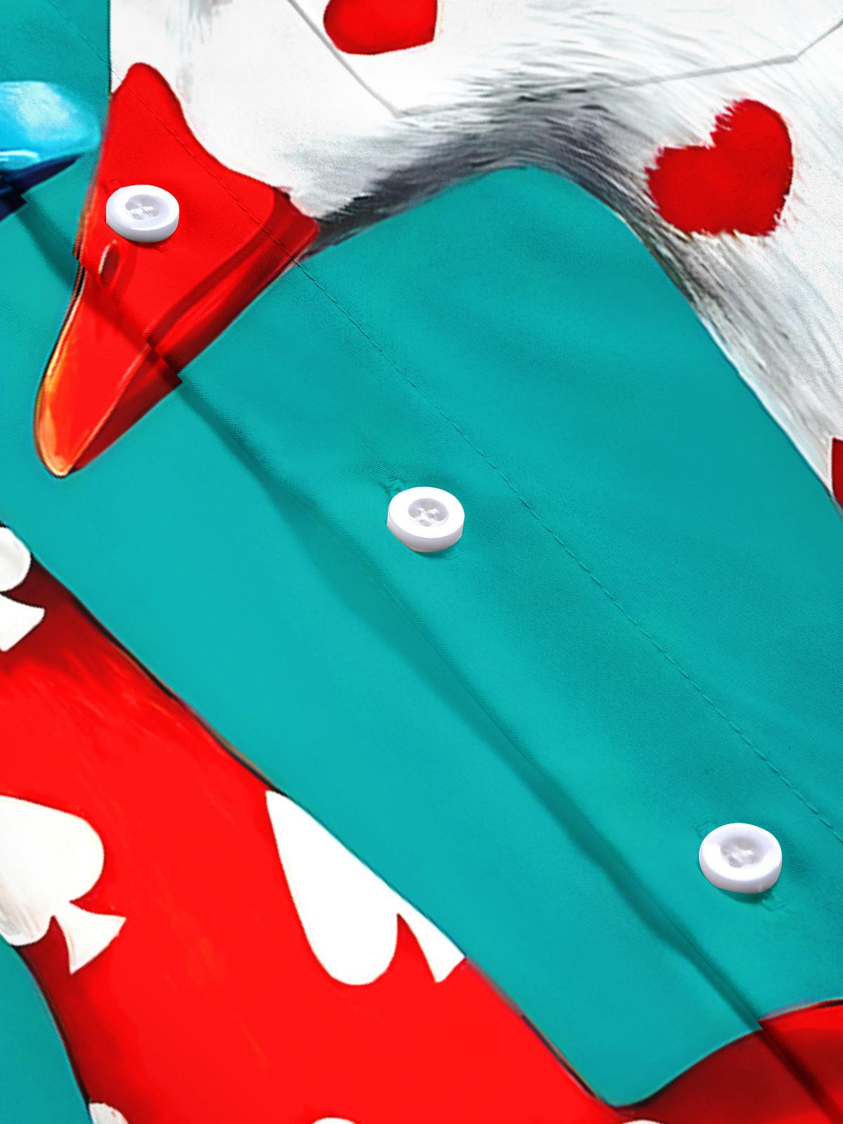 Funny Poker Goose Men's Pocket Short Sleeve Shirts