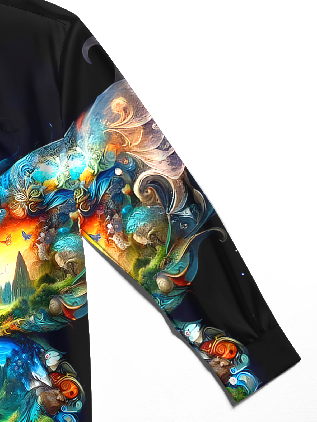 Insect Butterfly Men's Pocket Long Sleeve Shirts