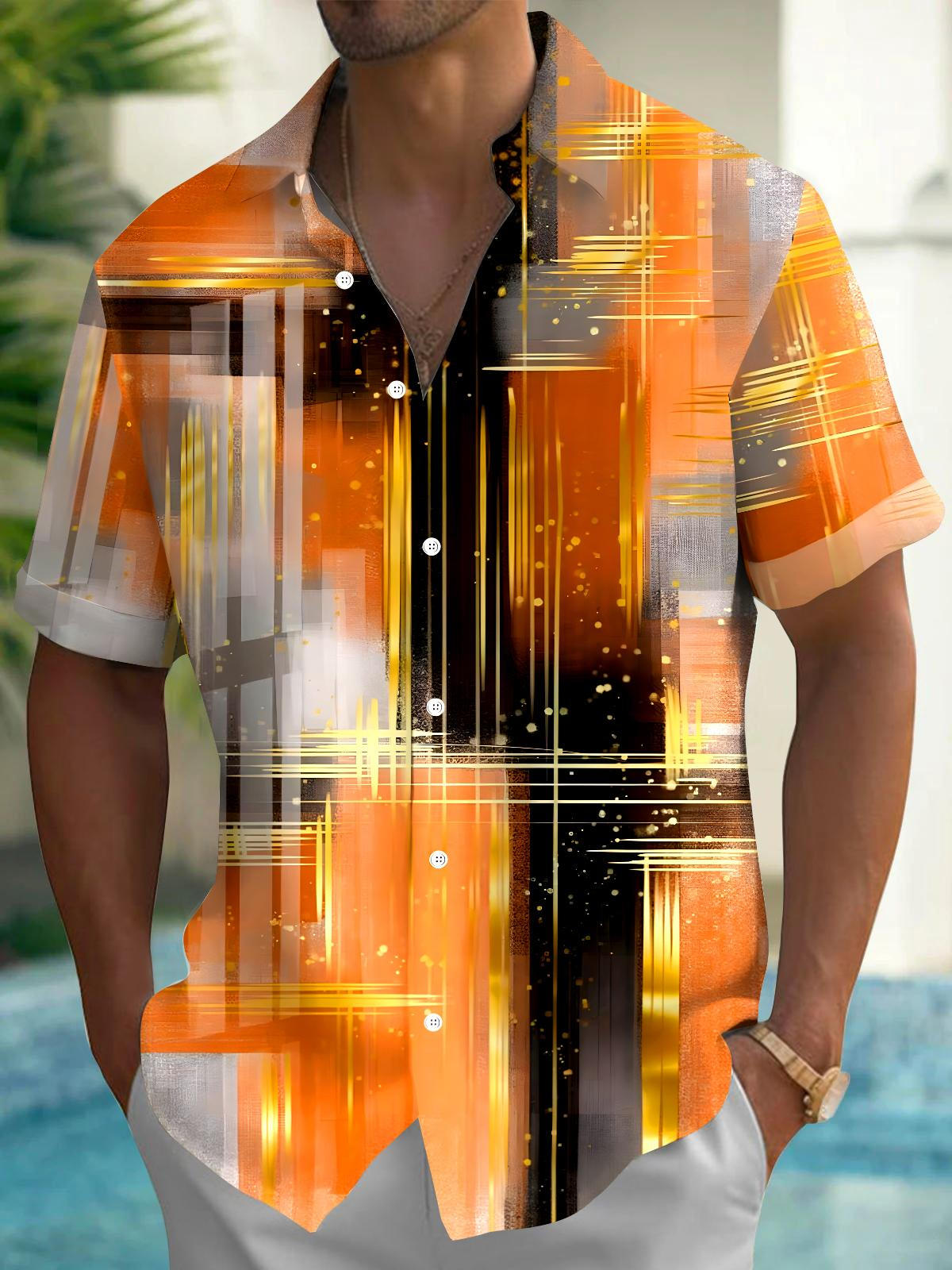 Tie Dye Men's Pocket Short Sleeve Shirts