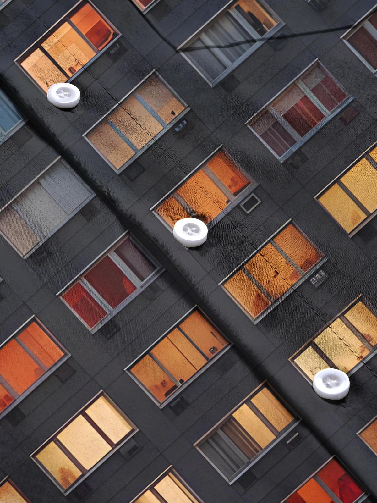 Window Print Men's Pocket Short Sleeve Shirts