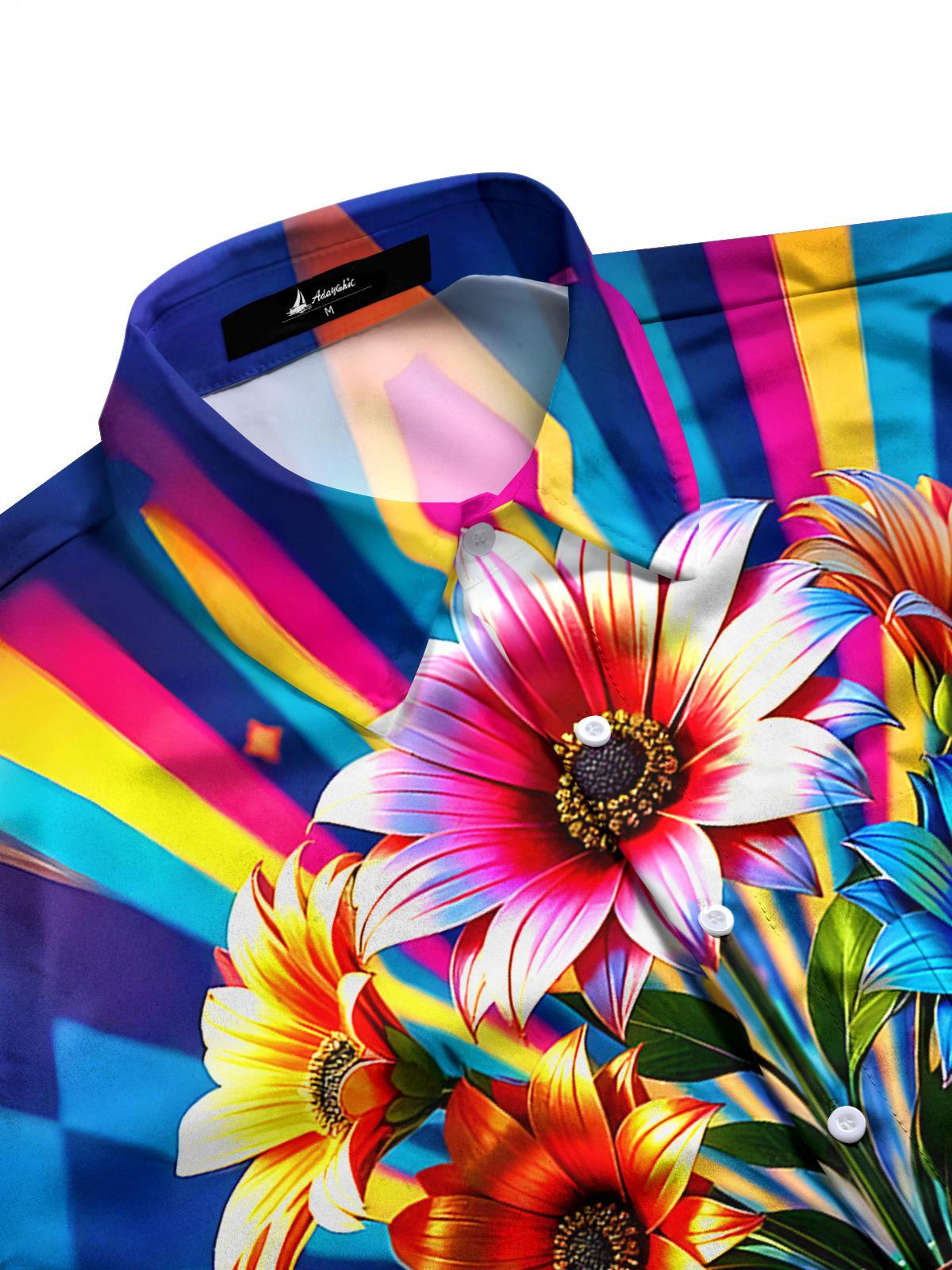 Floral Men's Pocket Short Sleeve Shirts