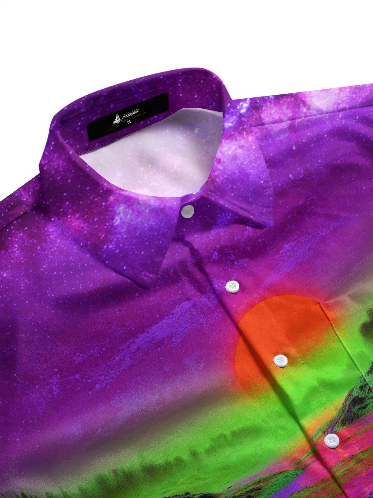 Scenic Art Print Men's Pocket Short Sleeve Shirts