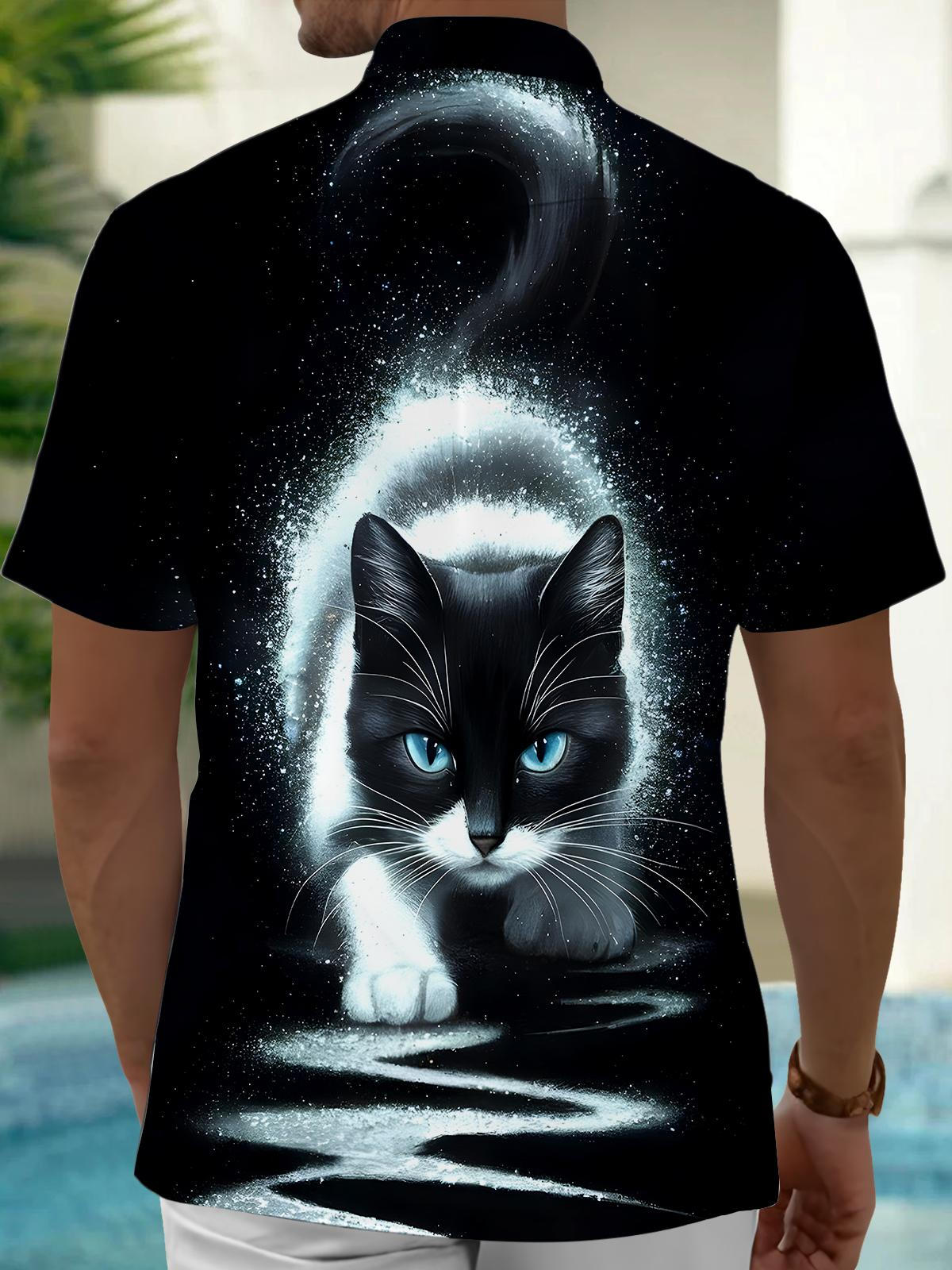 Cat Men's Pocket Short Sleeve Shirts