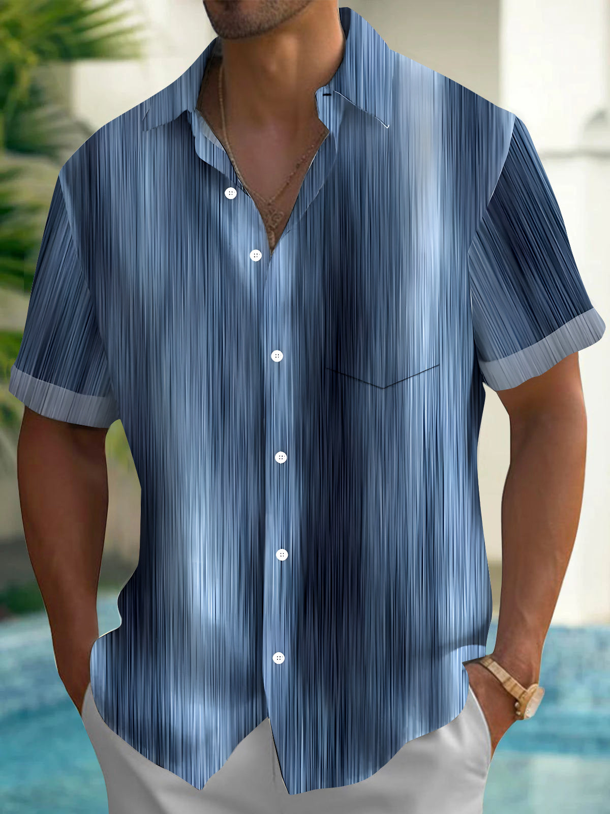 Geometry Men's Pocket Short Sleeve Shirts