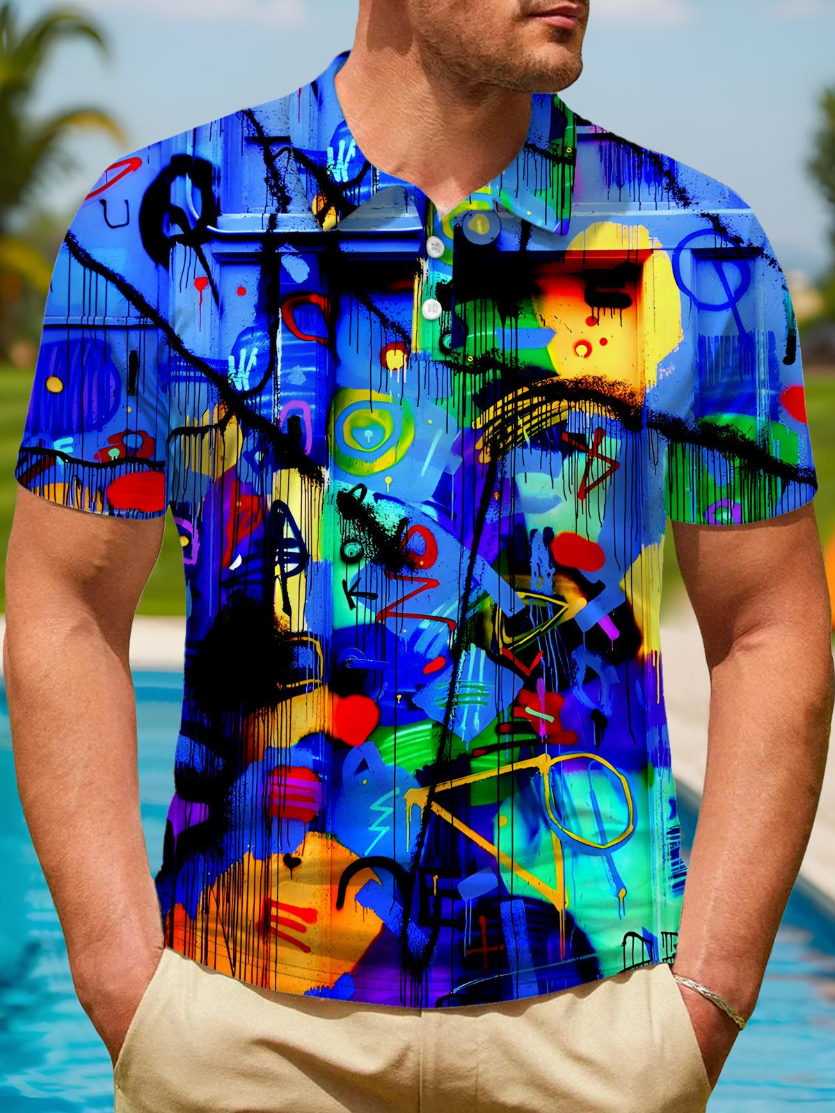 Tie Dye Men's Short Sleeve Button Polo