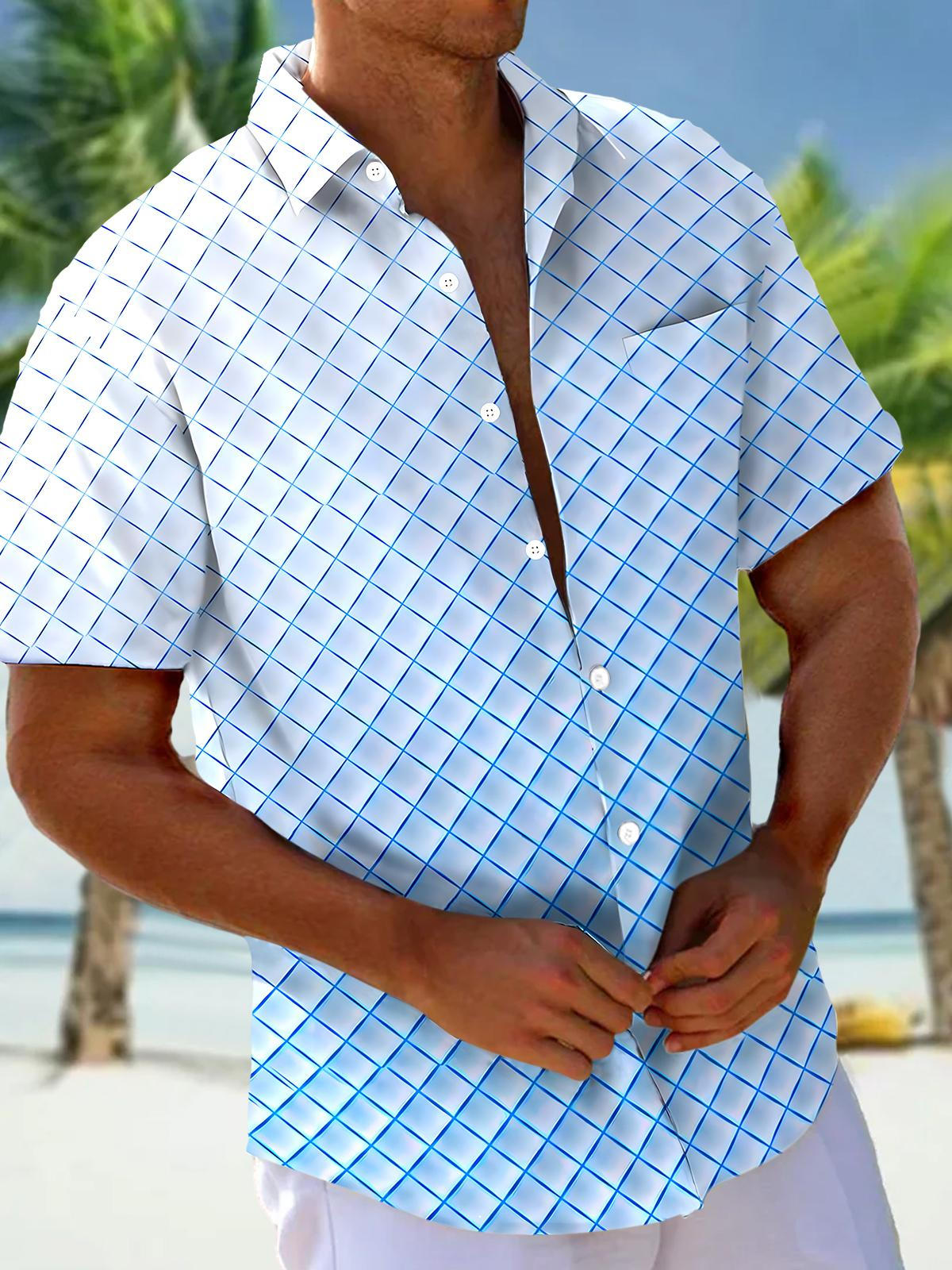 Geometry Men's Pocket Short Sleeve Shirts