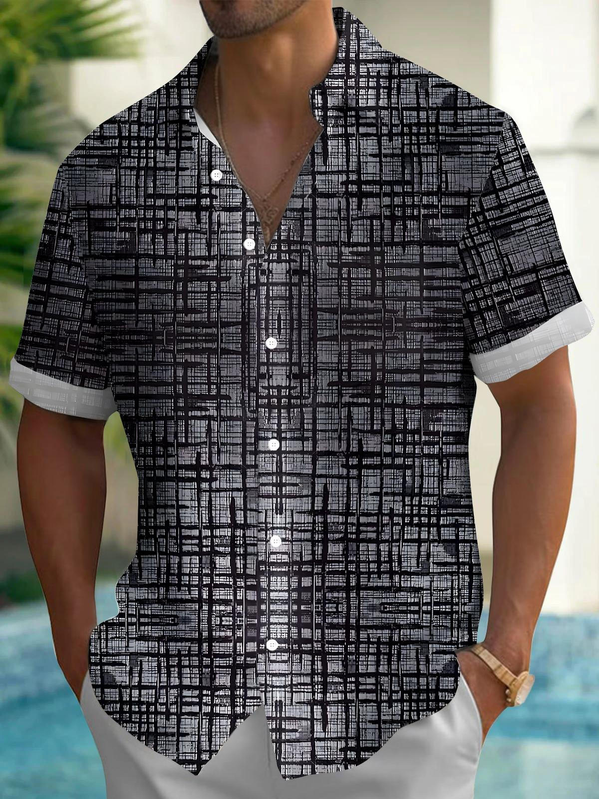 Geometry Men's Pocket Short Sleeve Shirts