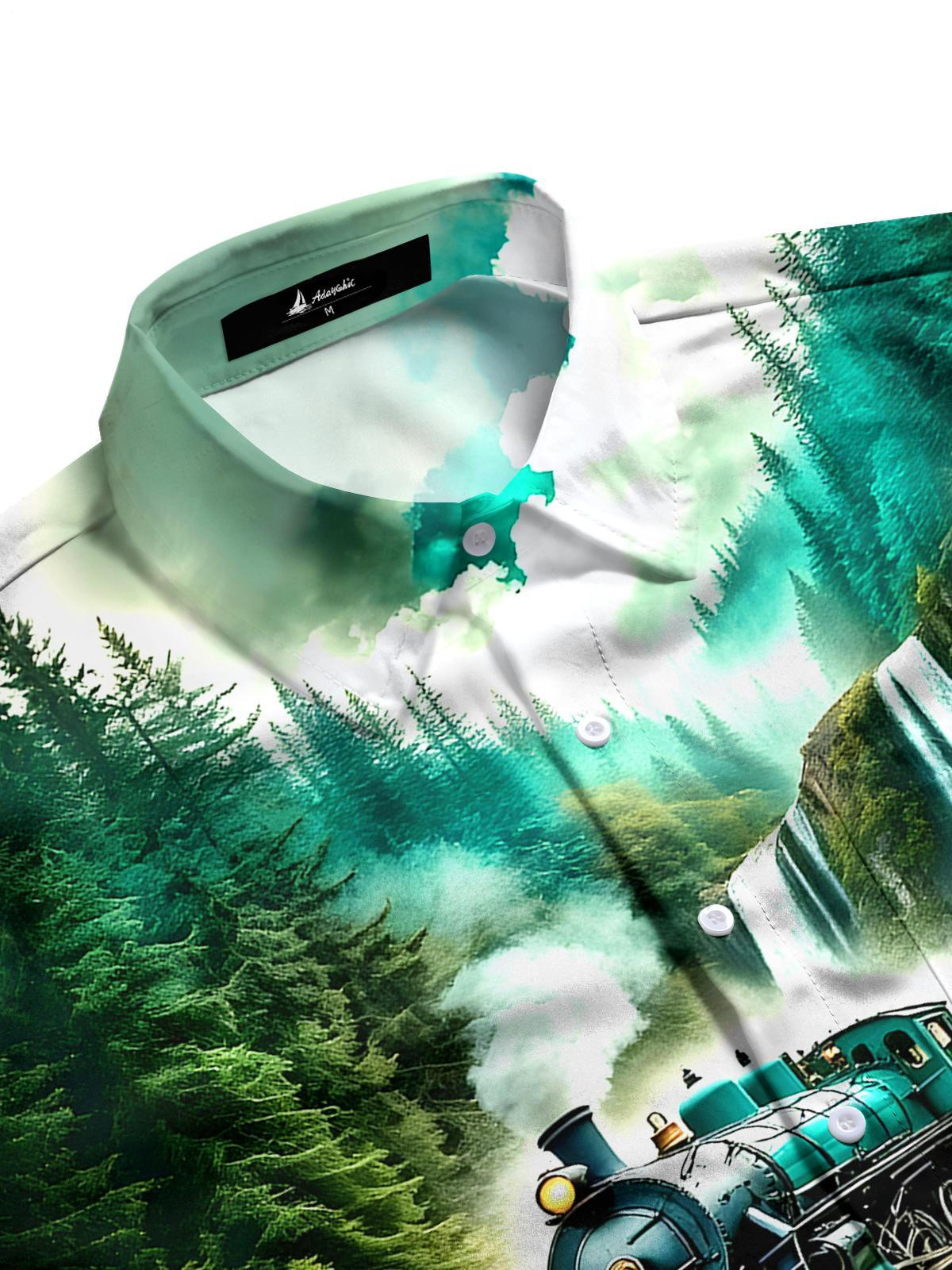 Train Forest Men's Pocket Long Sleeve Shirts