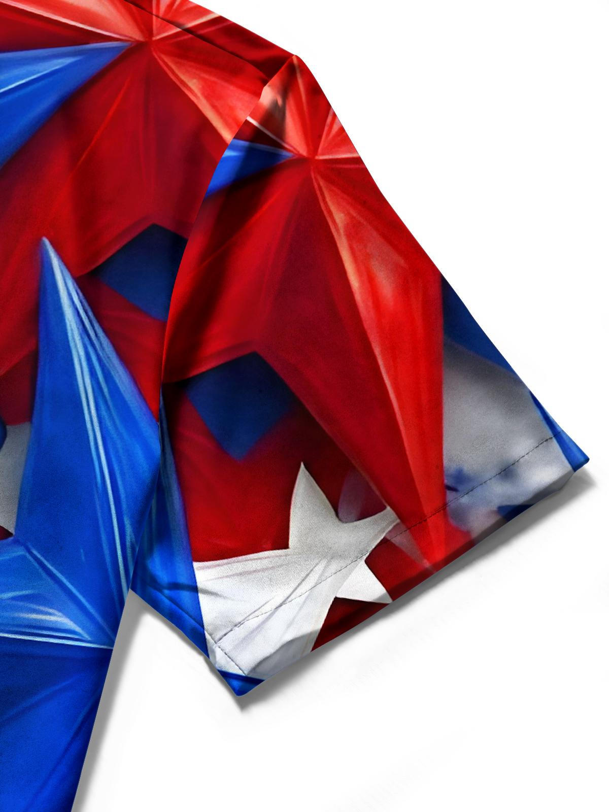 Independence Day Star Men's Pocket Short Sleeve Shirts