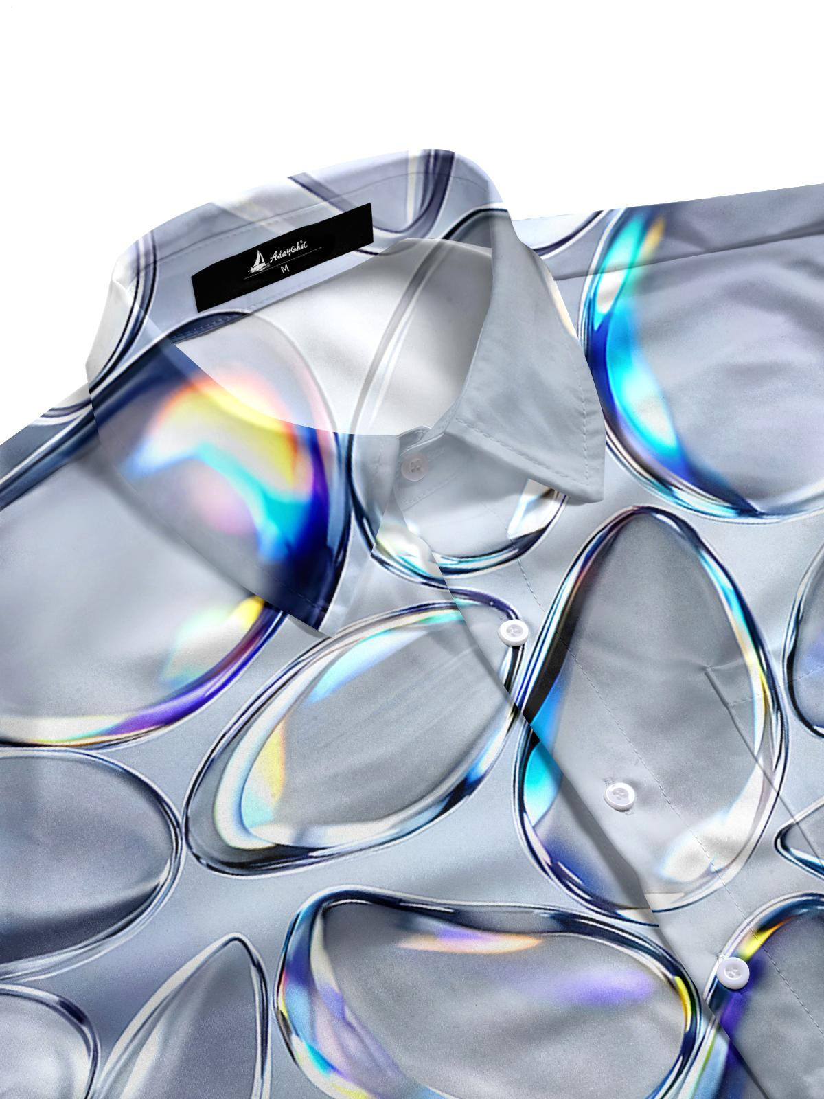 Water Drop Men's Pocket Short Sleeve Shirts