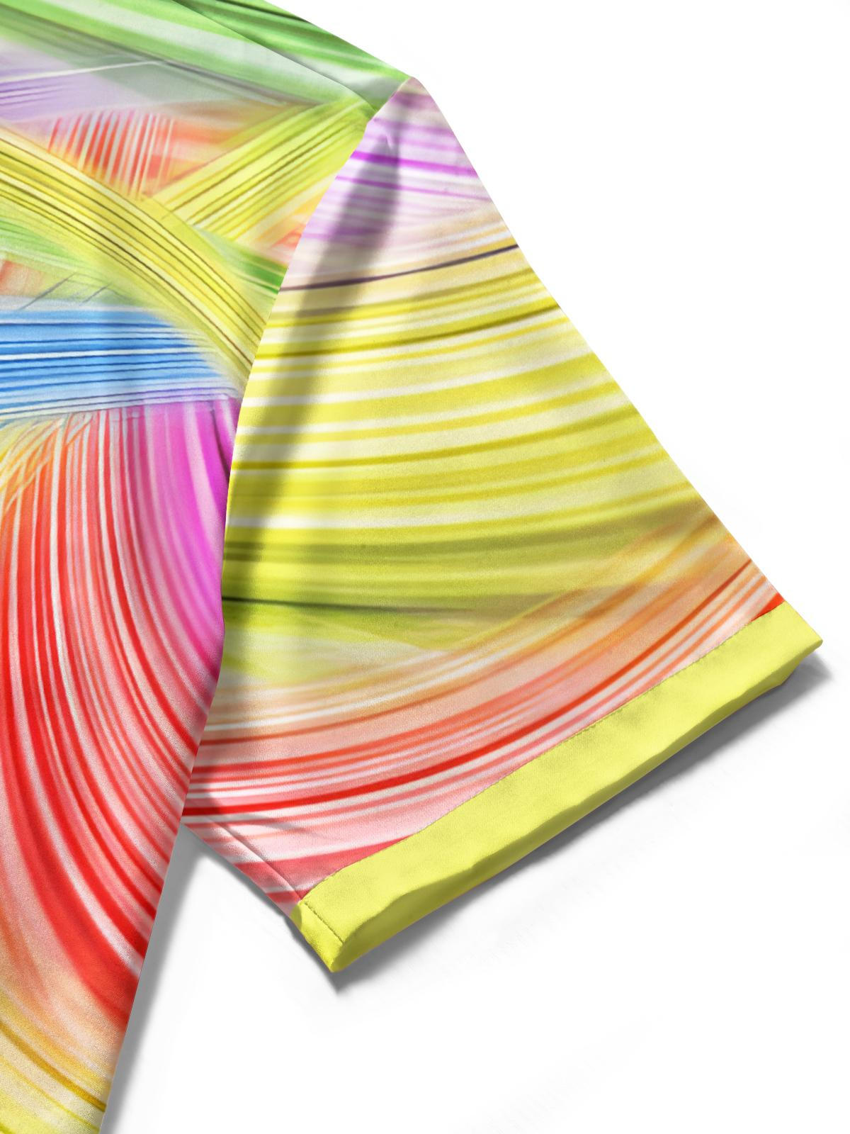 Gradient Print Men's Pocket Short Sleeve Shirts