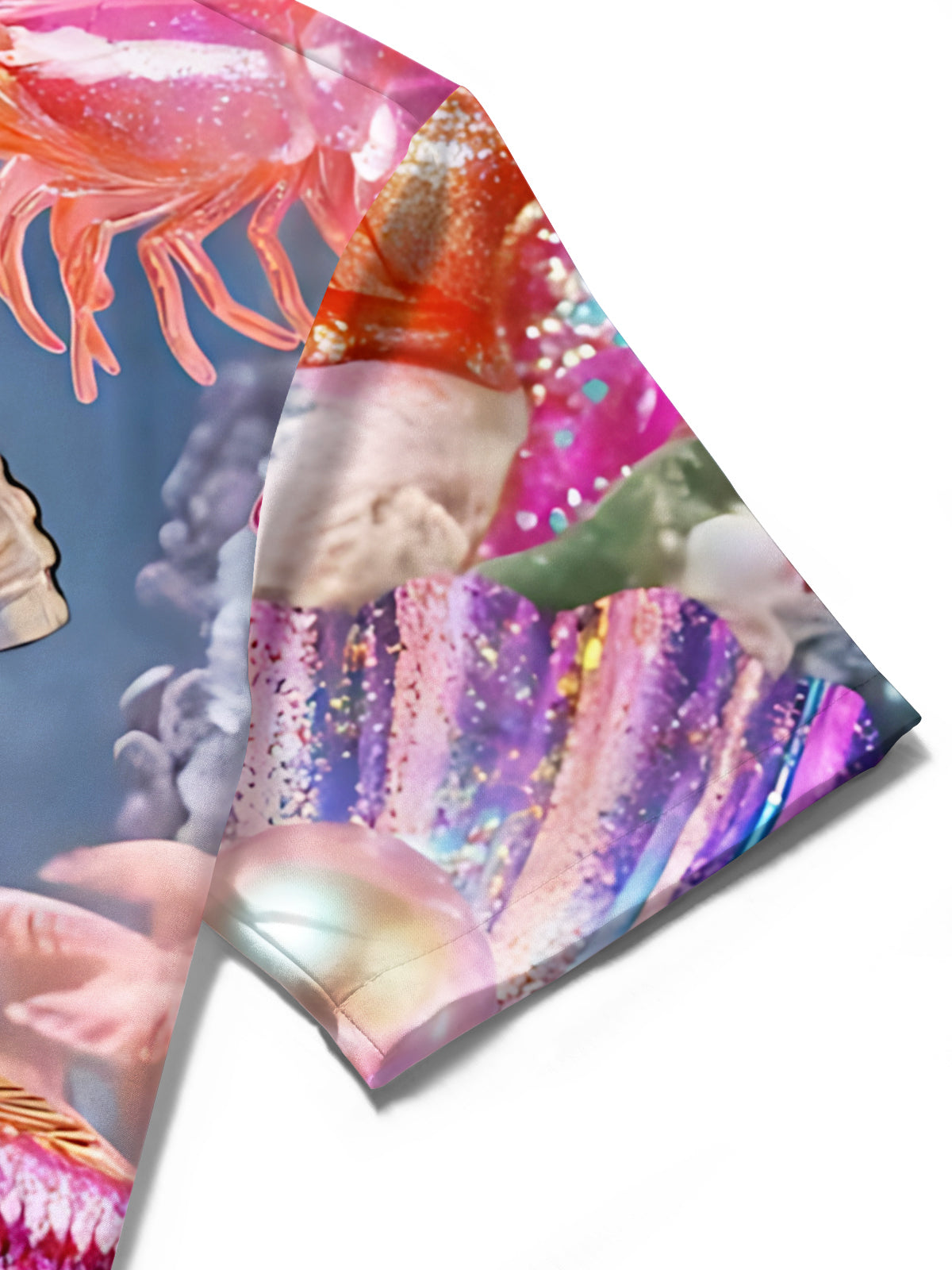 Marine Life Print Men's Pocket Short Sleeve Shirts